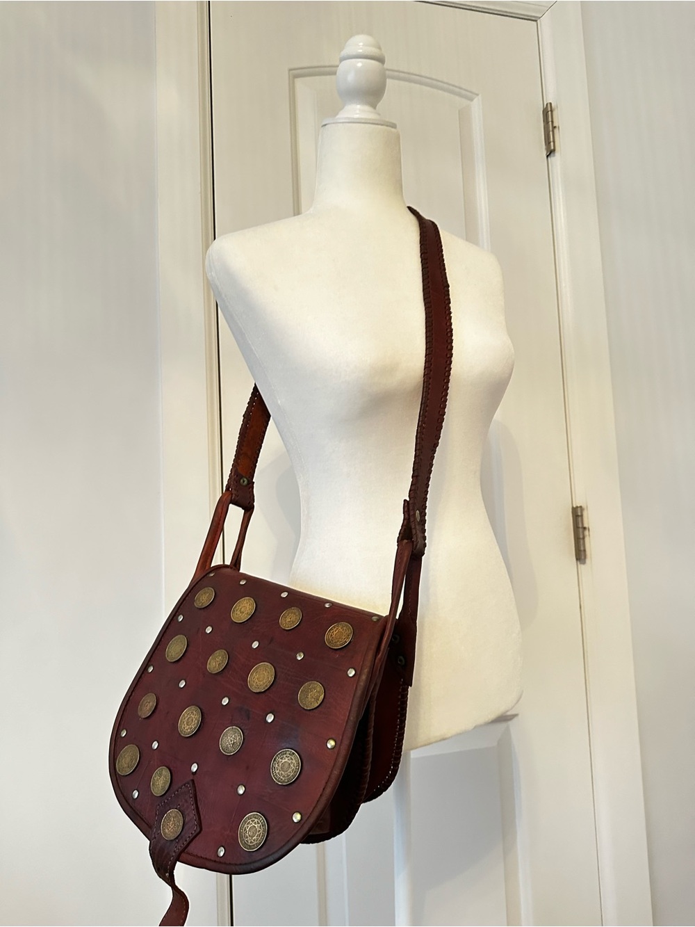 Leather crossbody from artisan shop. Hand made